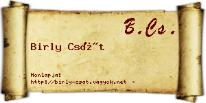 Birly Csát névjegykártya